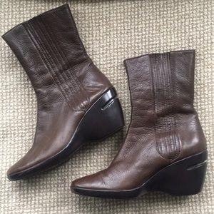 Cole Haan Brown Wedge Booties